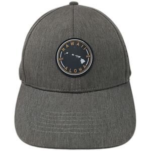 Fashion Code Baseball Cap Gray One Size Hawaii Aloha Rubber Patch Perforated hat